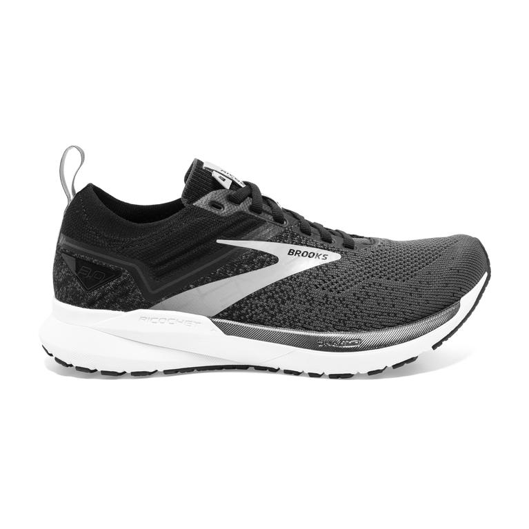 Brooks Womens Ricochet 3 Lightweight Road Running Shoes - Black/Blackened Pearl/White (493861-UFG)